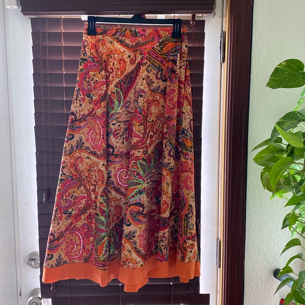 Coldwater Creek Paisley Sequin Skirt